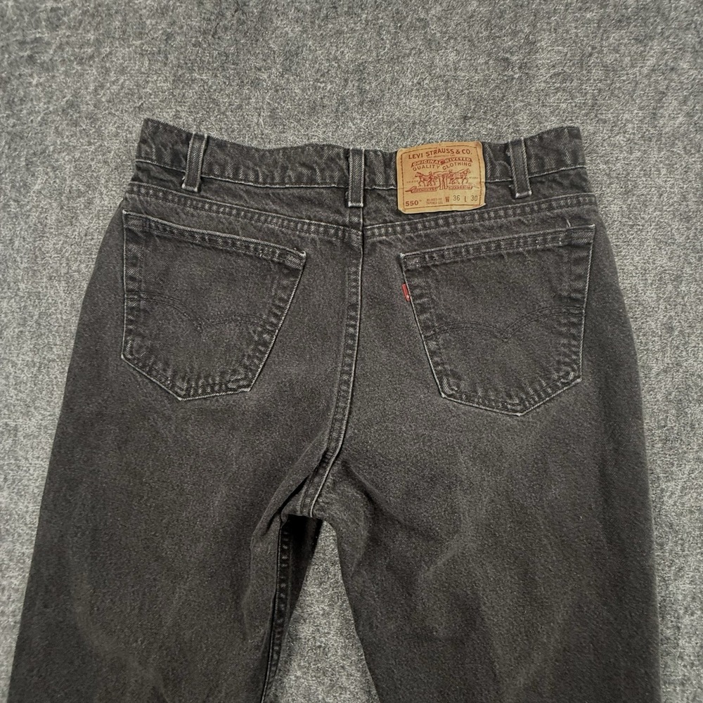 Vintage 1994 Levis 550 Jeans Mens 38x30 Black Relaxed Tapered USA Denim - Picture 12 of 13